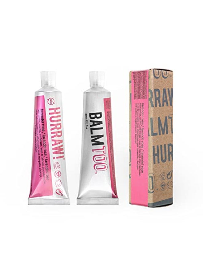 Hurraw! Hurraw Balmtoo Squeezable Balm Lavender Rose Thick ultramoisturizing Anywhere application Body face lips neck fingers toes 1 tube 7 sticks of lip balm Natural Organic Made in USA - Image 1