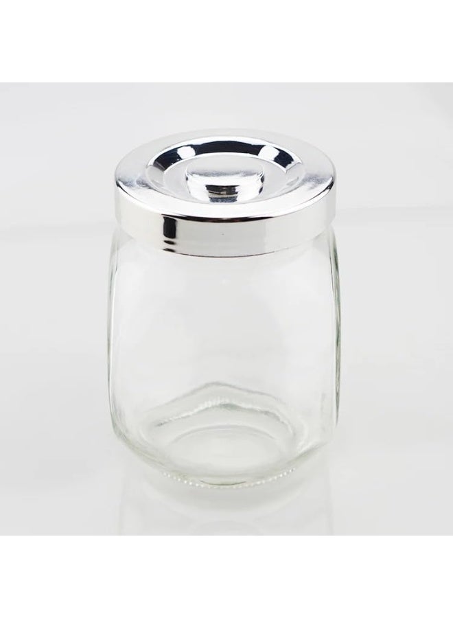 زوبا طقم صندوق توابل برطمانات توابل زجاجية للمطبخ مكون من 4 قطع، شفاف-4410 - Image 4