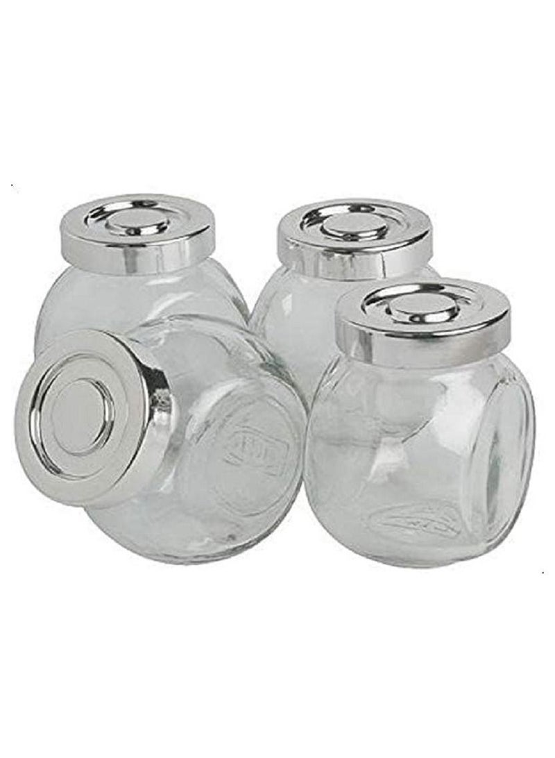 زوبا طقم صندوق توابل برطمانات توابل زجاجية للمطبخ مكون من 4 قطع، شفاف-4410 - Image 3