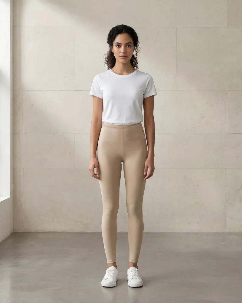 Redtag Women Beige Long Length Leggings