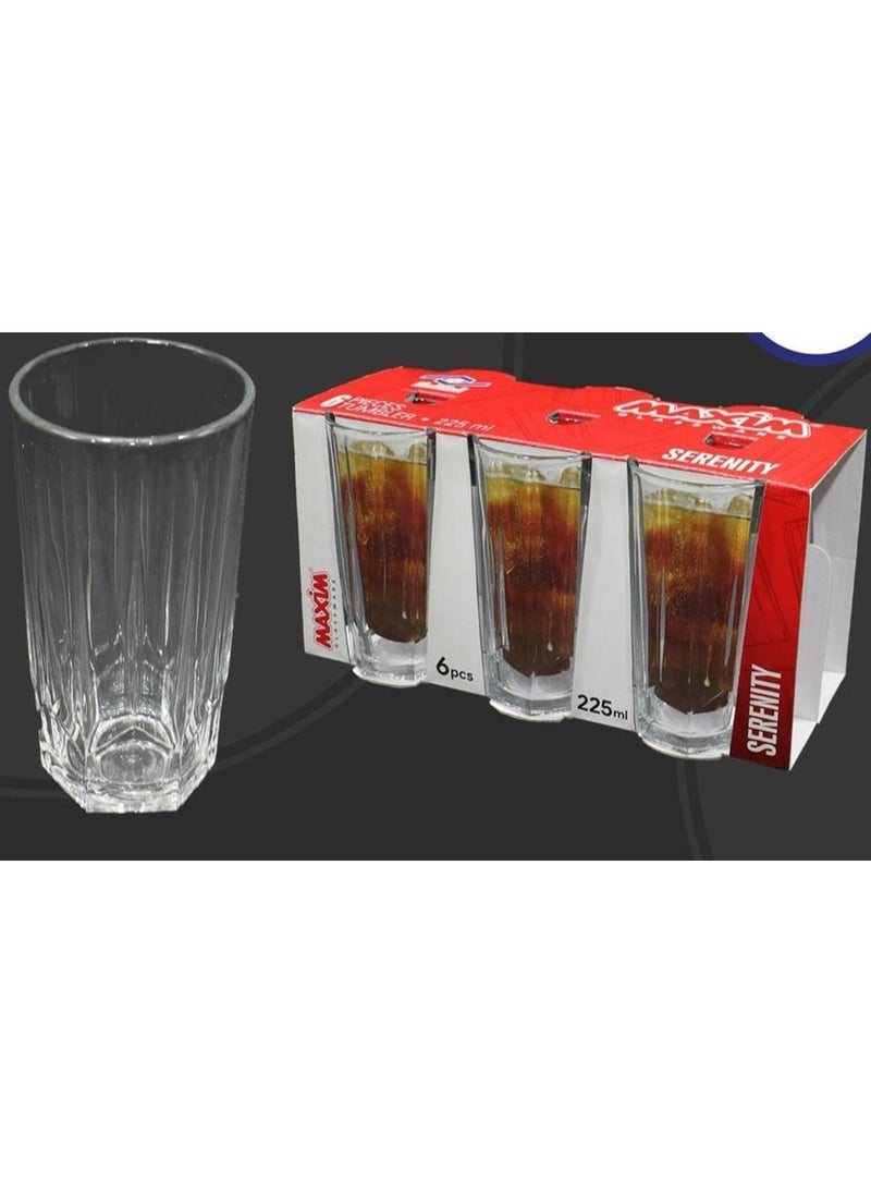 Generic Glass cups, 6 pieces - size 225 ml 