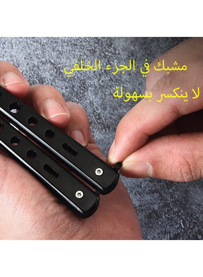 سكين الفراشة، مشط قابل للطي من الفولاذ المقاوم للصدأ للاستخدام في الهواء الطلق، سكين للتدريب على الدوران البهلواني، سكين تدريبي للمبتدئين، سكين لعبة - Image 3