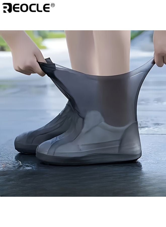 REOCLE 3pcs Unisex Reusable Waterproof Shoe Covers Rainwear Boot Durable Latex Shoe Covers Non-Slip Outdoor Footwear Easy to Clean Hand Wash Only Size 34-37 - Image 1