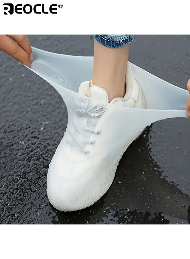 REOCLE 3pcs Unisex Reusable Waterproof Shoe Covers Rainwear Boot Durable Latex Shoe Covers Non-Slip Outdoor Footwear Easy to Clean Hand Wash Only Size 34-37 - Image 2