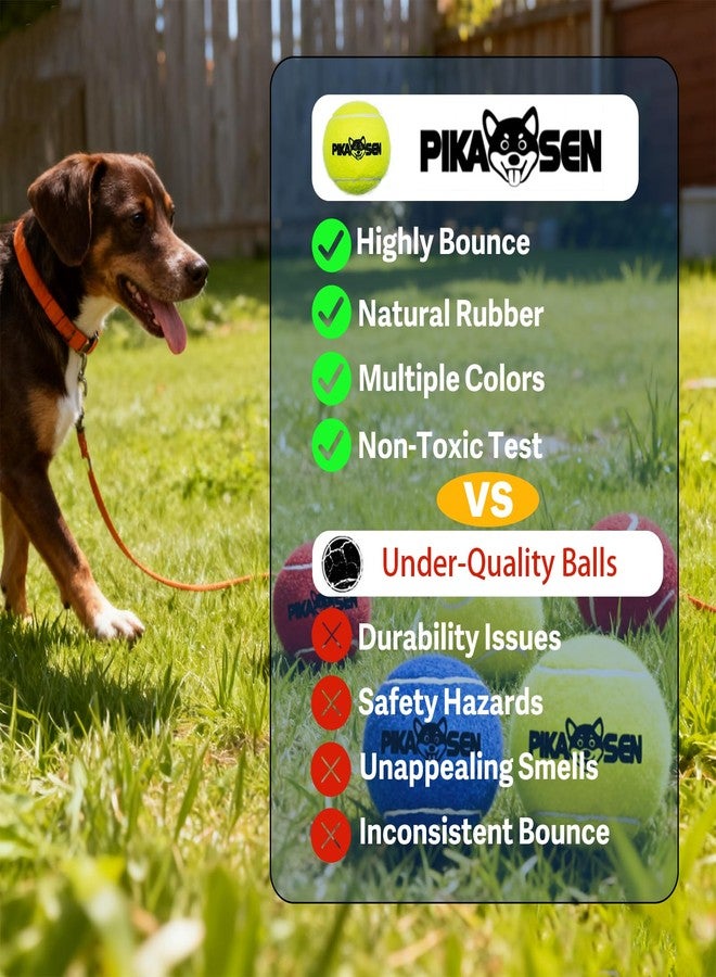 PIKASEN Dog Squeaky Tennis Balls for Pet Playing in 3 Sizes Premium Strong Dog & Puppy Balls for Training, Play, Exercise The Easiest Color for Dogs Red Yellow Blue (Medium-12pack) - Image 4