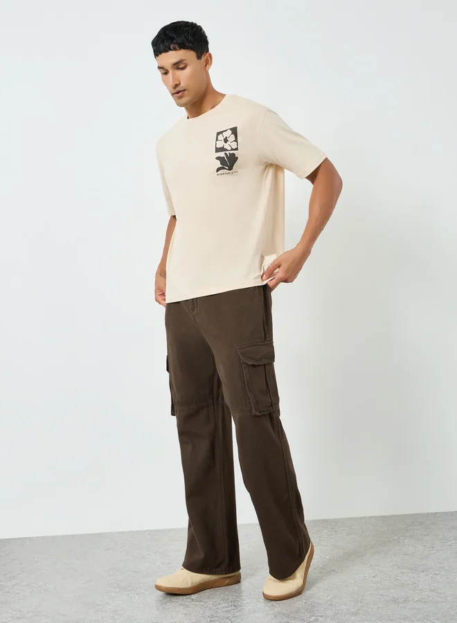 Styli Brown Men Brown Relaxed Fit Overdyed Jeans for Men | Best Price UAE