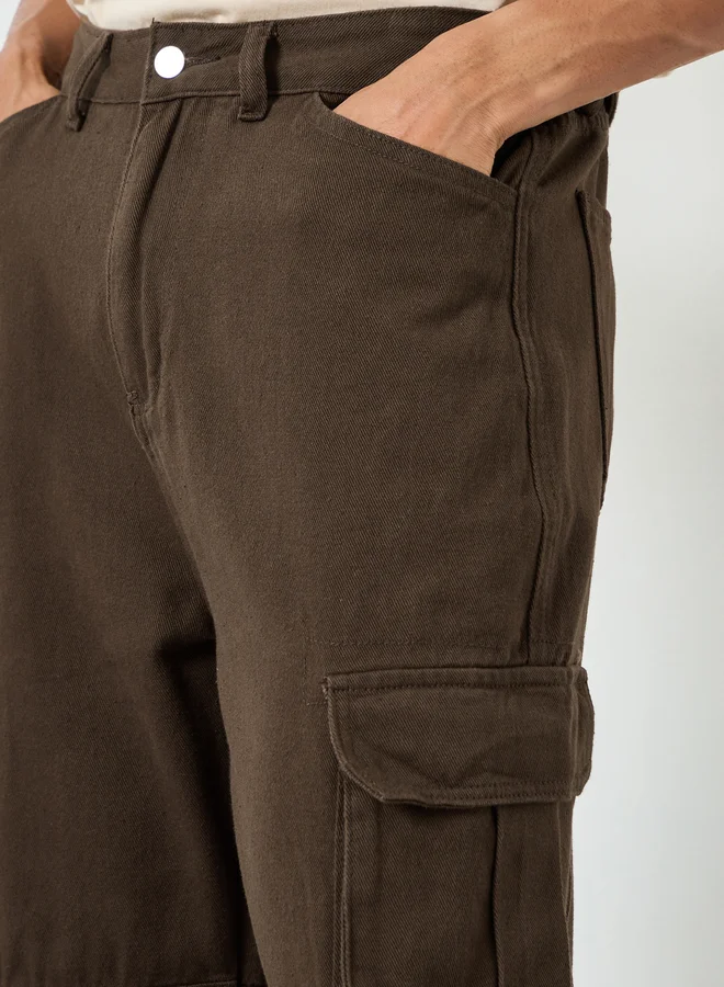 Styli Brown Men Brown Relaxed Fit Overdyed Jeans for Men | Best Price UAE