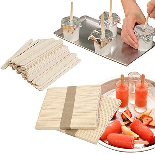 KTOJOY 100 Pcs Craft Sticks Ice Cream Natural Wood Popsicle Craft Sticks 4.5 inch Length Treat Ice Pop Sticks for DIY Crafts - Image 3