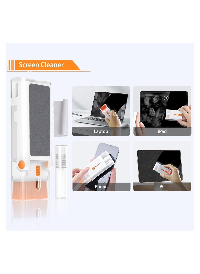 8 in 1 Laptop Screen Keyboard Cleaner Kit, Electronic Cleaning Brush Kit with Cell Phone Stand, Cleaning Tool for Computer/AirPods Pro/iPhone/iPad/MacBook/Earphone/PC with 2ml Mist Spray