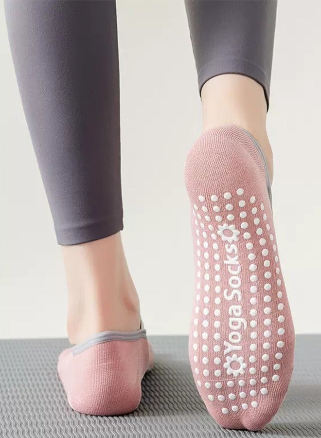 Generic Women's Yoga Socks Non-Slip Grips And Straps Non-Slip Yoga Pilates Socks Great For Pilates Ballet Barefoot Workout Pink - Image 2