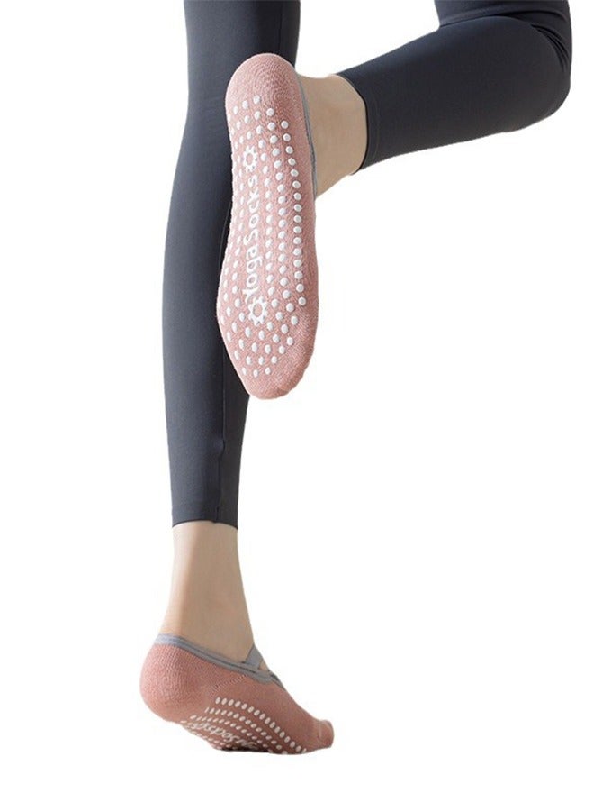 Generic Women's Yoga Socks Non-Slip Grips And Straps Non-Slip Yoga Pilates Socks Great For Pilates Ballet Barefoot Workout Pink - Image 4