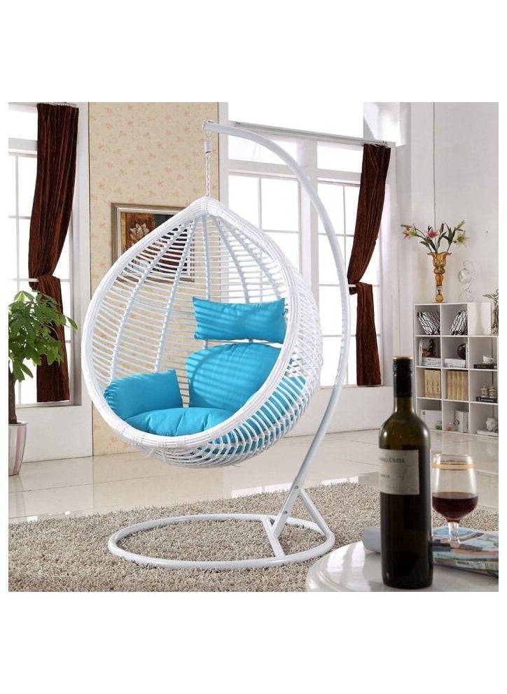 KARNAK Hanging Swing Chair with Cushion & Metal Steel Base Patio Wicker Rattan Chair Random Cushion KHC  - Image 2