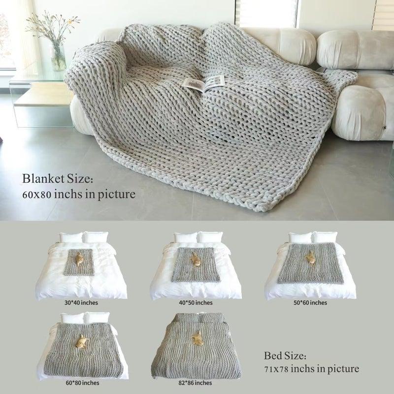 Maetoow Chenille Chunky Knit Blanket Throw (60×80 Inch), Handmade Warm & Cozy Blanket Couch, Bed, Home Decor, Soft Breathable Fleece Banket, Christmas Thick and Giant Yarn Throws, Purple - Image 5