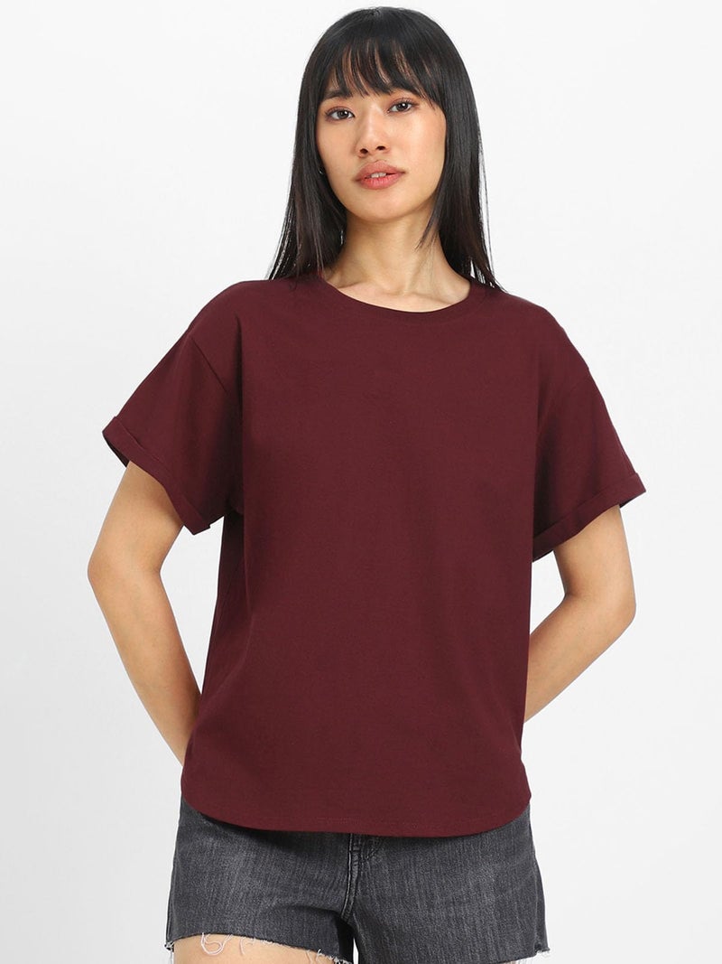 JUNEBERRY® Pure 100% Cotton Oversized Loose Baggy Fit Round Neck with Drop Shoulder Half Sleeves Boyfriend T-Shirt Combo for Women & Girls (PO2_BF_40MR_117GR_L) - Image 2