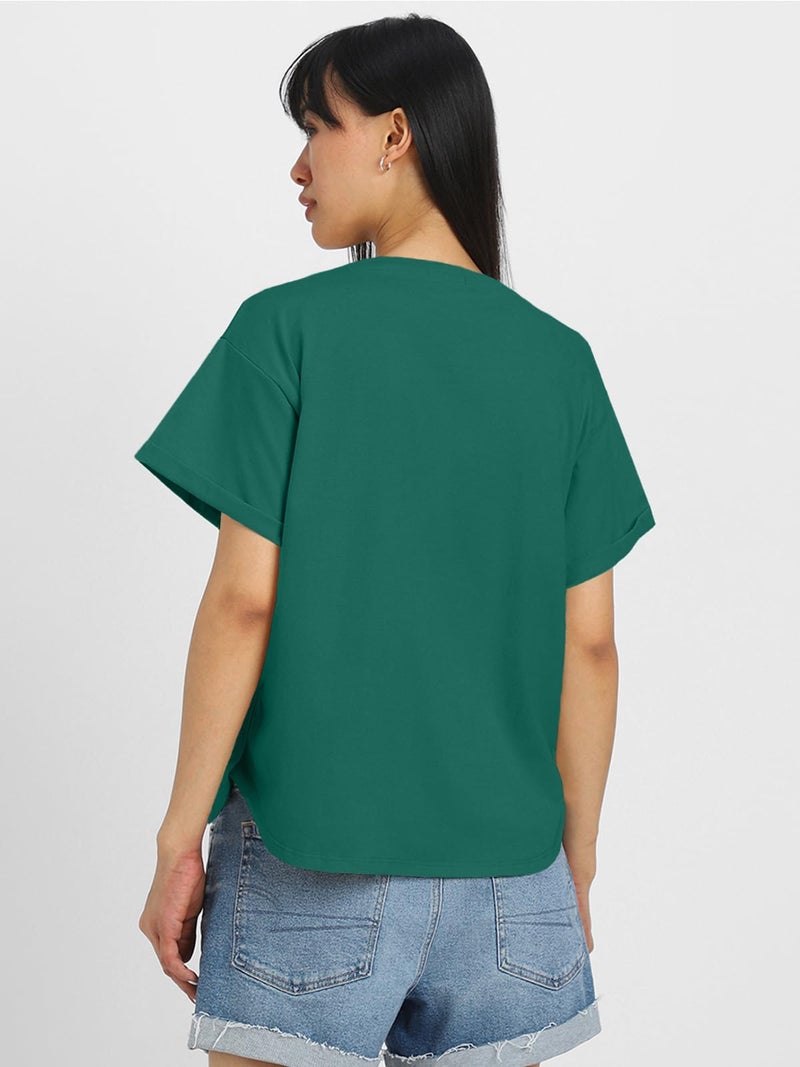 JUNEBERRY® Pure 100% Cotton Oversized Loose Baggy Fit Round Neck with Drop Shoulder Half Sleeves Boyfriend T-Shirt Combo for Women & Girls (PO2_BF_40MR_117GR_L) - Image 4