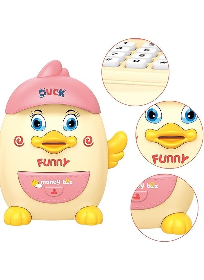 Toy Box Electronic Piggy Bank, Cartoon Mini ATM Piggy Bank, Saving Money Bank for Kids, Electronic Coin Banks with Password & Fingerprint Recognition Unlocking Simulation  - Image 4