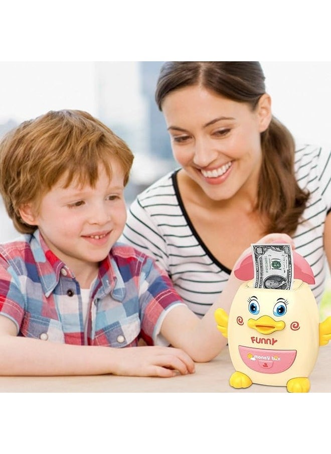 Toy Box Electronic Piggy Bank, Cartoon Mini ATM Piggy Bank, Saving Money Bank for Kids, Electronic Coin Banks with Password & Fingerprint Recognition Unlocking Simulation  - Image 2