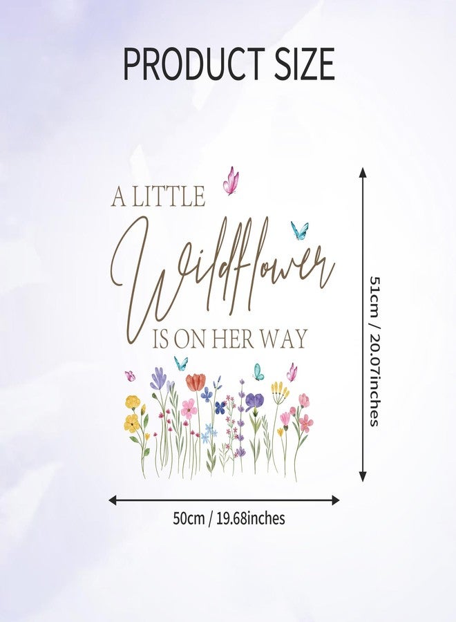 Dvehdbay A Little Wildflower is On Her Way Baby Shower - A Little Wildflower is On Her Way Decal, A Little Wildflower is On Her Way Sign for Backdrop, First Birthday Decorations for Girl, 1st Party Supplies - Image 2