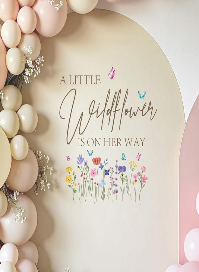 Dvehdbay A Little Wildflower is On Her Way Baby Shower - A Little Wildflower is On Her Way Decal, A Little Wildflower is On Her Way Sign for Backdrop, First Birthday Decorations for Girl, 1st Party Supplies - Image 5