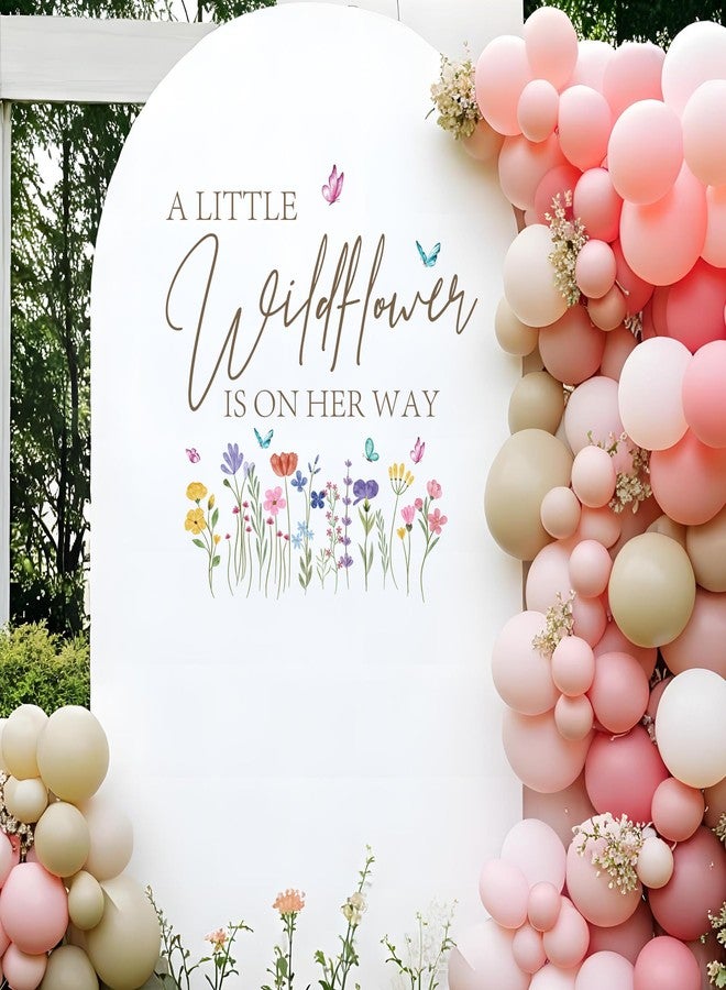 Dvehdbay A Little Wildflower is On Her Way Baby Shower - A Little Wildflower is On Her Way Decal, A Little Wildflower is On Her Way Sign for Backdrop, First Birthday Decorations for Girl, 1st Party Supplies - Image 3