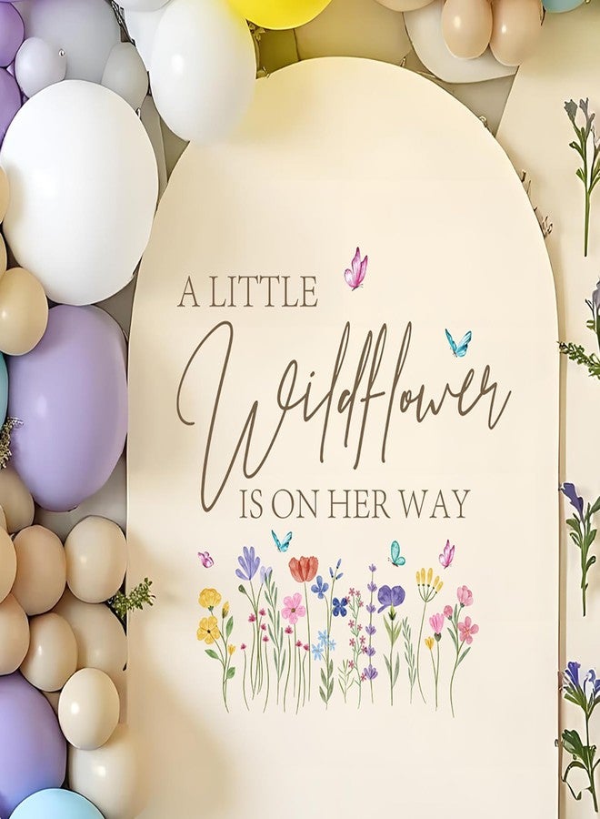 Dvehdbay A Little Wildflower is On Her Way Baby Shower - A Little Wildflower is On Her Way Decal, A Little Wildflower is On Her Way Sign for Backdrop, First Birthday Decorations for Girl, 1st Party Supplies - Image 4