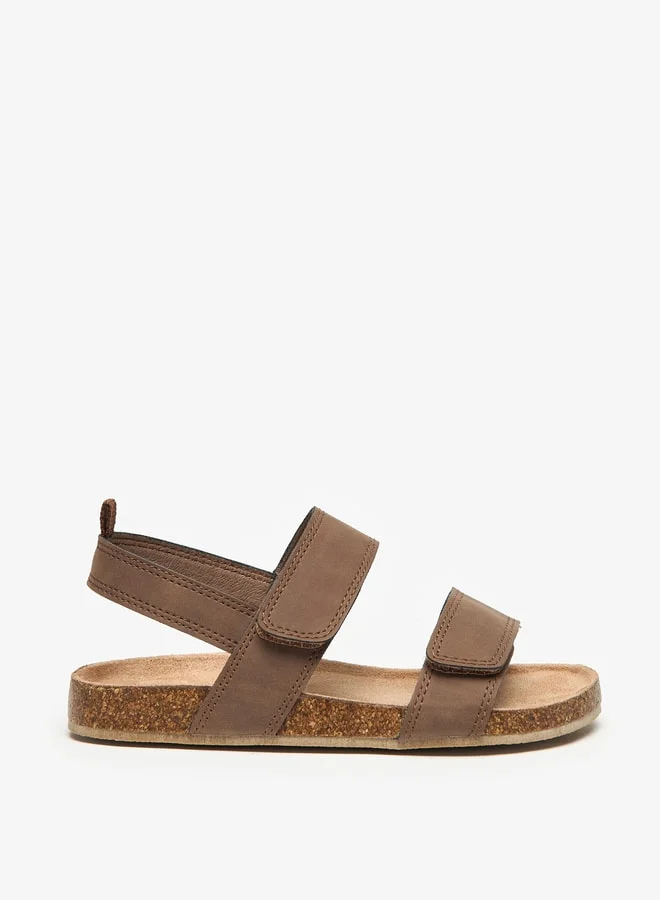 جونيورز Boys Solid Sandals with Hook and Loop Closure