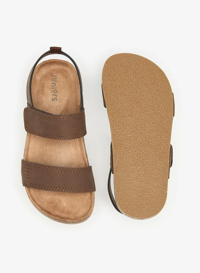 جونيورز Boys Solid Sandals with Hook and Loop Closure