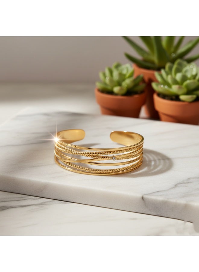 FLUFFY Elegant Multi-Shape Gold Bracelet - Image 2