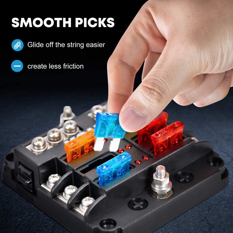 Kohree 6 Way Boat Fuse Block 12V, 12 Volt Marine Fuse Block Waterproof with LED Indicator, Automotive Fuse Box Holder 12V/24V with Negative Bus 30 PCS Fuses Panel for RV, Car, Boat, Marine - Image 3