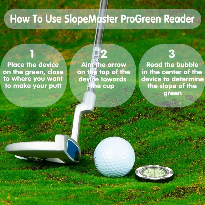 Prodigora SlopeMaster ProGreen Reader - Golf Ball Marker with High Precision Green Reading Aid Golf Accessories for Men Women(Black) - Image 4