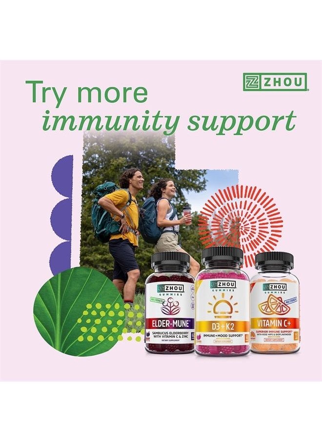 Zhou Nutrition Vitamin D3 K2, Bone and Heart Health Formula 5000 IU Vitamin D3 & 100 mcg Vitamin K2, Max Strength 2 in 1 Immune Support and Calcium Absorption, Gluten Free, 60 Count  - Image 5