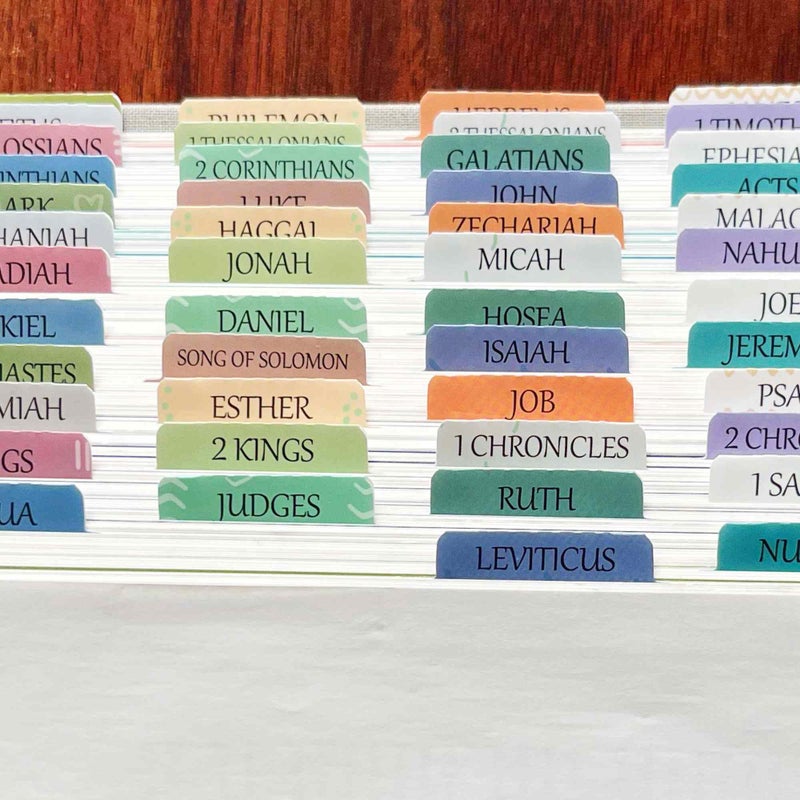 thinkor Laminated Bible Tabs, Reposition Large Print Stickers, Easy to Read and Apply Bible Tabs for Women and Man (Uniform) - Image 4