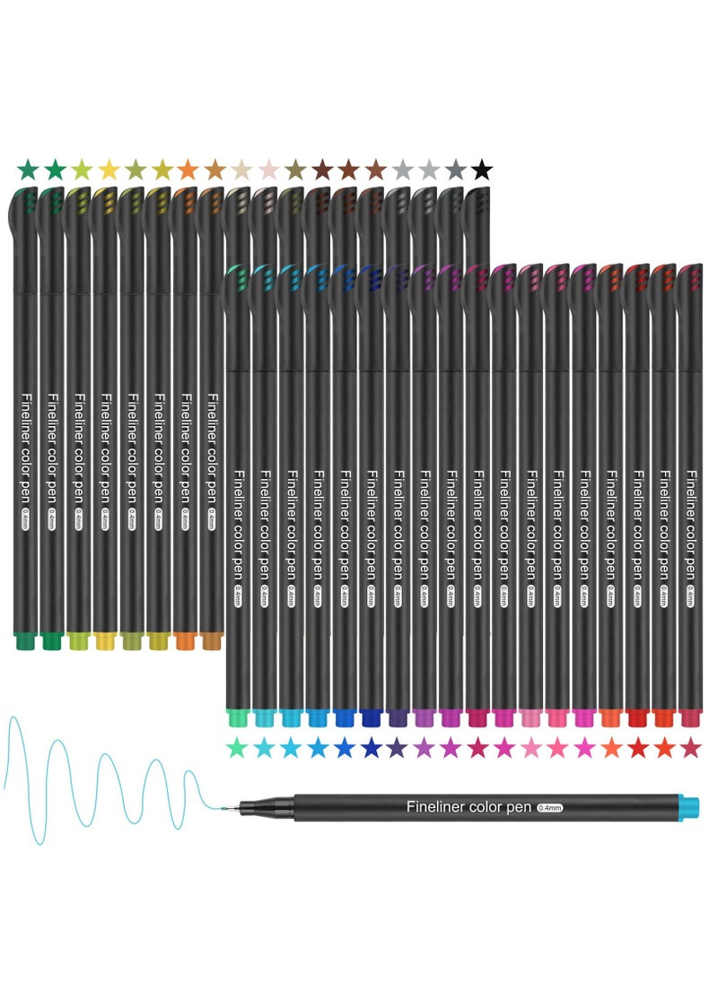 Generic - Fineliner Pens Set, 36 Colour Fine Tip Point Pens - 0.4mm Drawing Pens, No Bleed Fine Line Pen Perfect for Sketching, Drawing, and Writing - Ideal for Artists, Students, and Journaling - Image 1