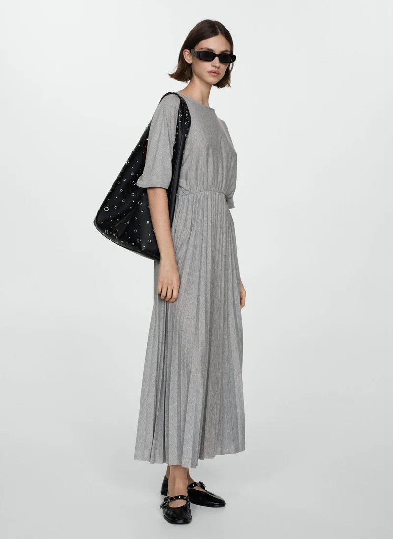 مانجو Elastic Waist Pleated Dress
