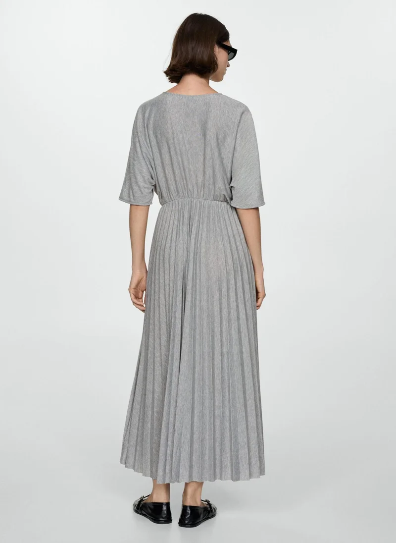 مانجو Elastic Waist Pleated Dress