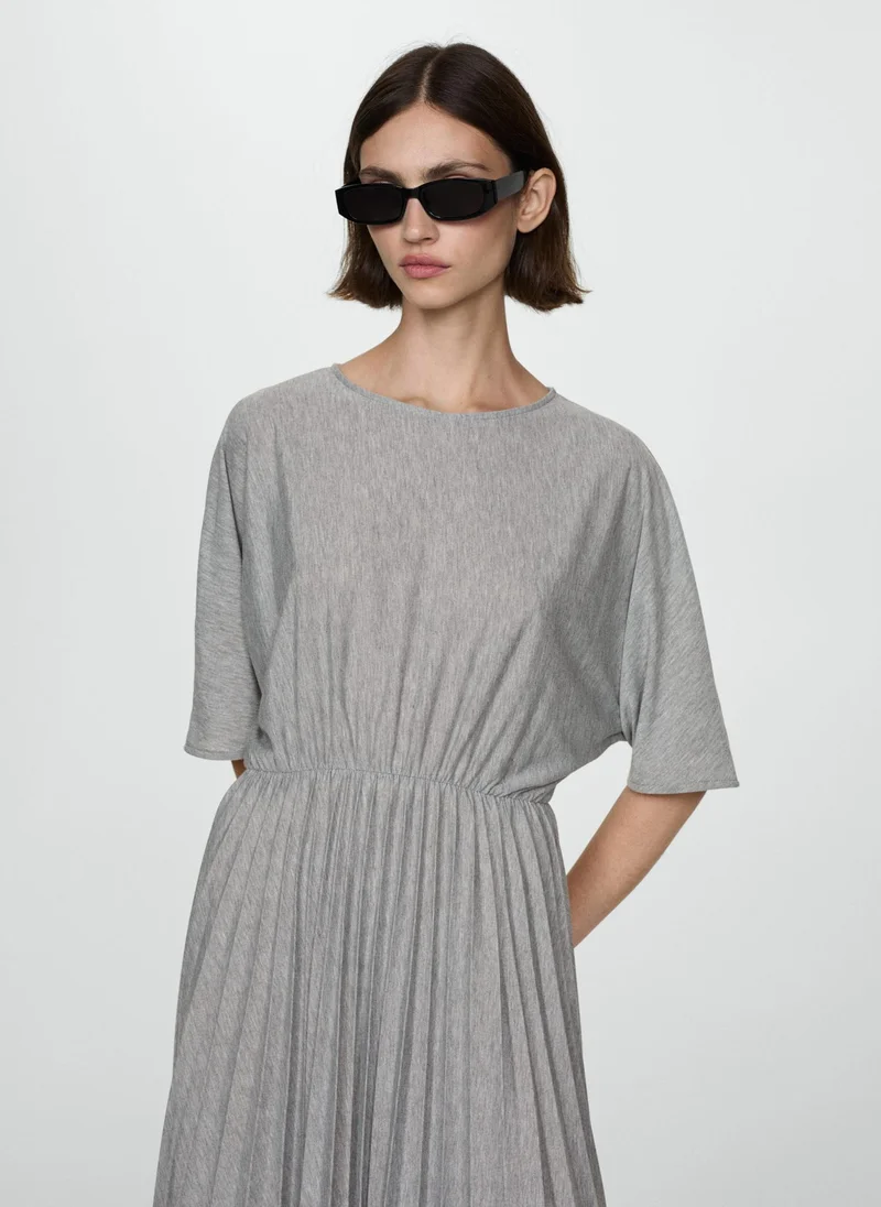 مانجو Elastic Waist Pleated Dress