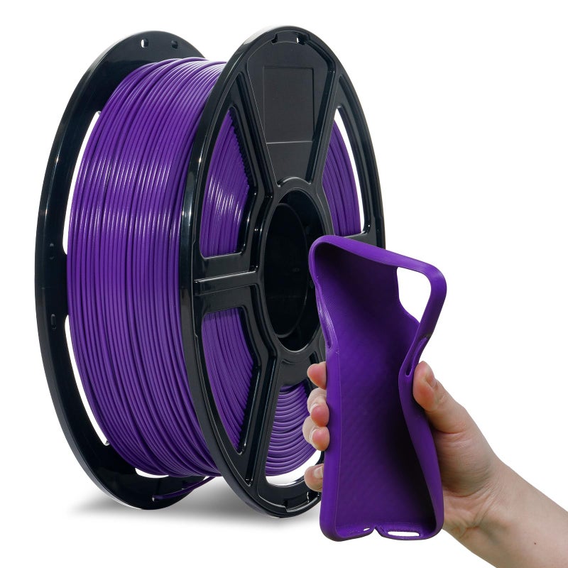 Flashforge PLA Flexible 175 mm 3D Printer Filament 3D Printing Filaments 1kg SpoolDimensional Accuracy 002mm Environmental Friendliness no Smoke and no Odor Purple PLA Flexible - Image 2