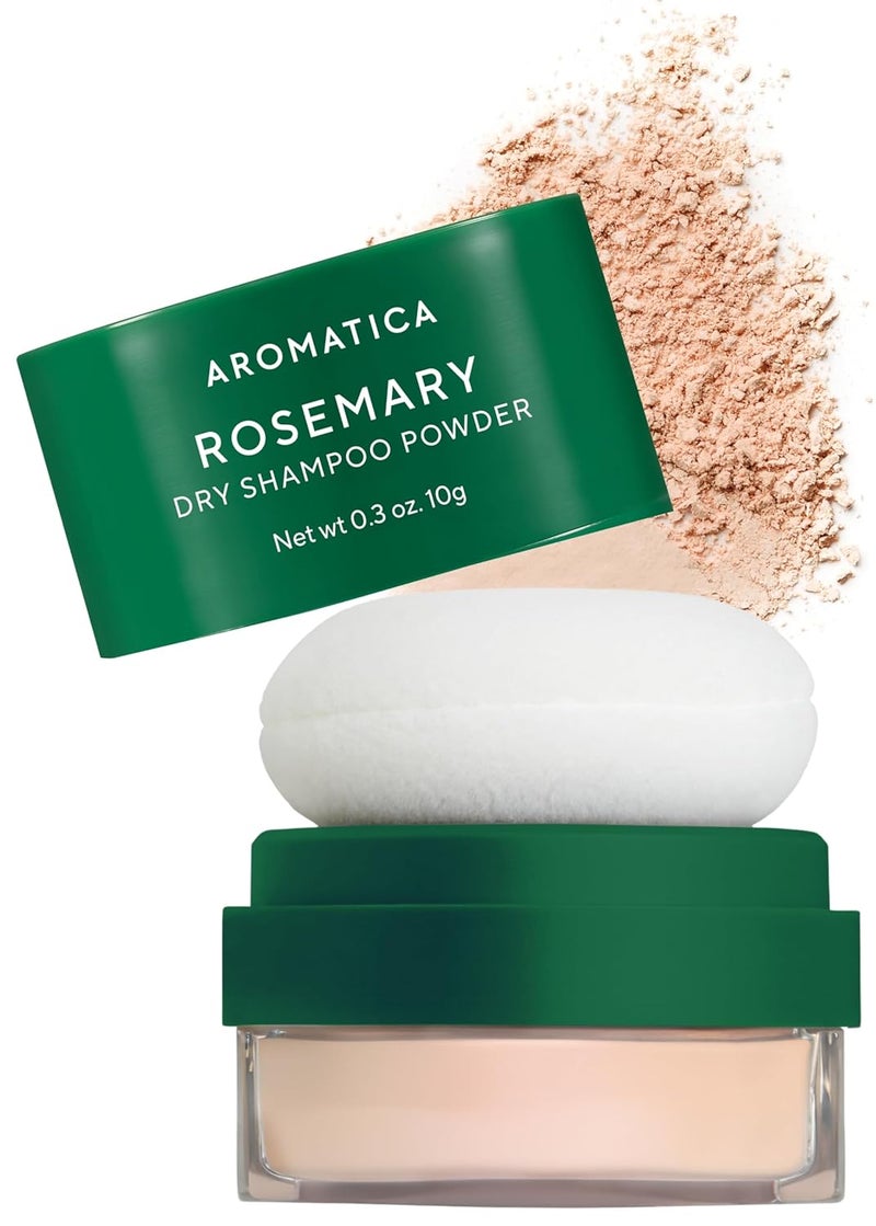 AROMATICA Rosemary Dry Shampoo Powder 10g03oz  Travel Size Dry Shampoo with Panthenol and Biotin For Hair  Non aerosol  Talc Free
