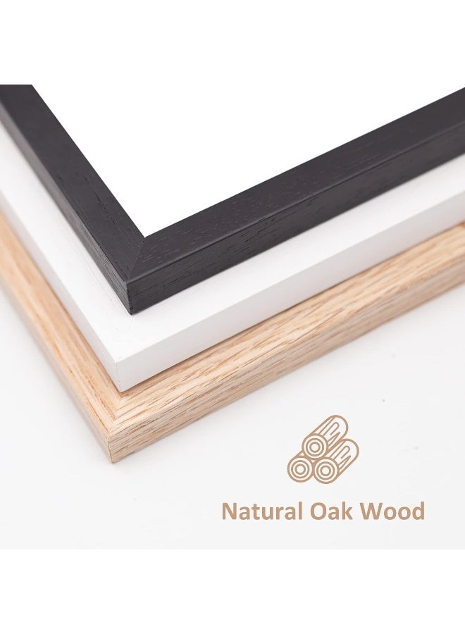 Atobart 8X10 Oak Natural Wood Photo Frame, 4 Pack Picture Frames Real Glass Front Wall Hanging Gallery For Wall And Tabletop Display, Set Of 5  - Image 2