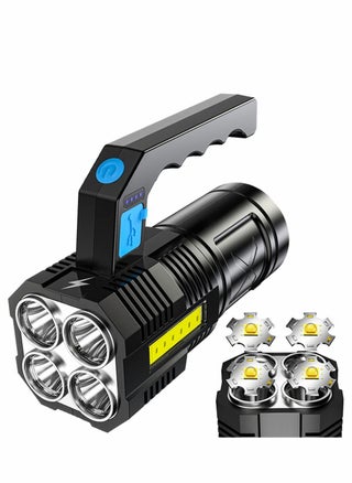 Rechargeable LED Flashlight, Ultra Bright Handheld Torch for Outdoor Camping and Emergencies, 4 LED Zoomable Waterproof USB Searchlight with COB Work Light Function. - pzsku/Z62DF91C00A29B9E86C9CZ/45/_/1721893647/e2c17507-ff76-42cf-b271-2967d1546ec7