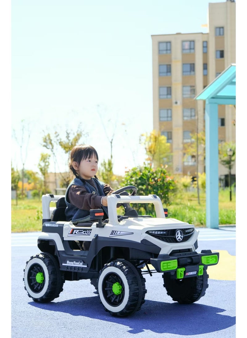 Kids Electric Ride-On Car 4x4 SUV with Remote Control, Self-Driving Mode & Mobile App Control, Rechargeable Battery, LED Lights – White - Image 2