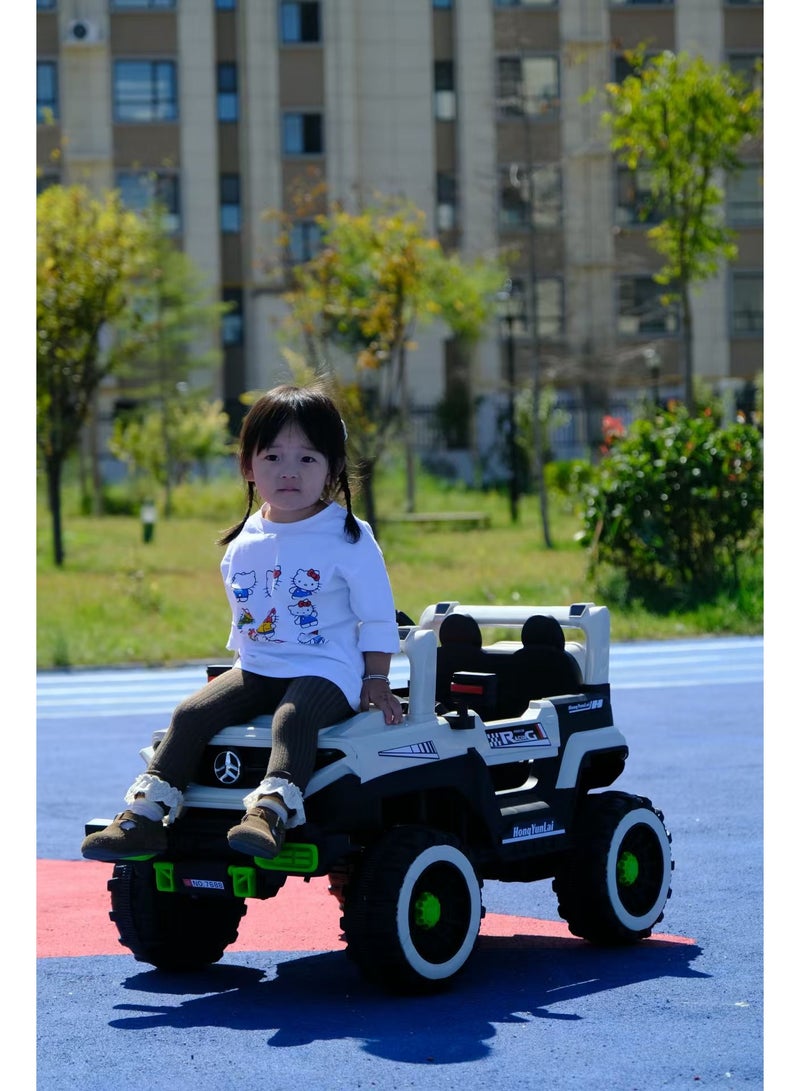 Kids Electric Ride-On Car 4x4 SUV with Remote Control, Self-Driving Mode & Mobile App Control, Rechargeable Battery, LED Lights – White - Image 4