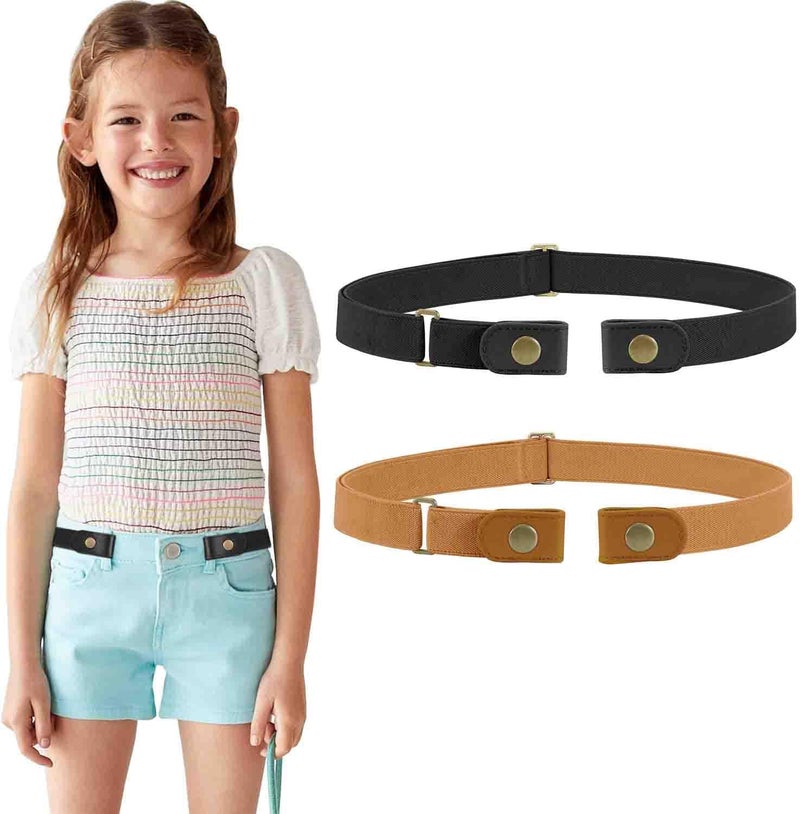 Werforu No Buckle Stretch Belt for Child Boys and Girls Buckle Free Kids Belt Up to 24 Inches - Image 1