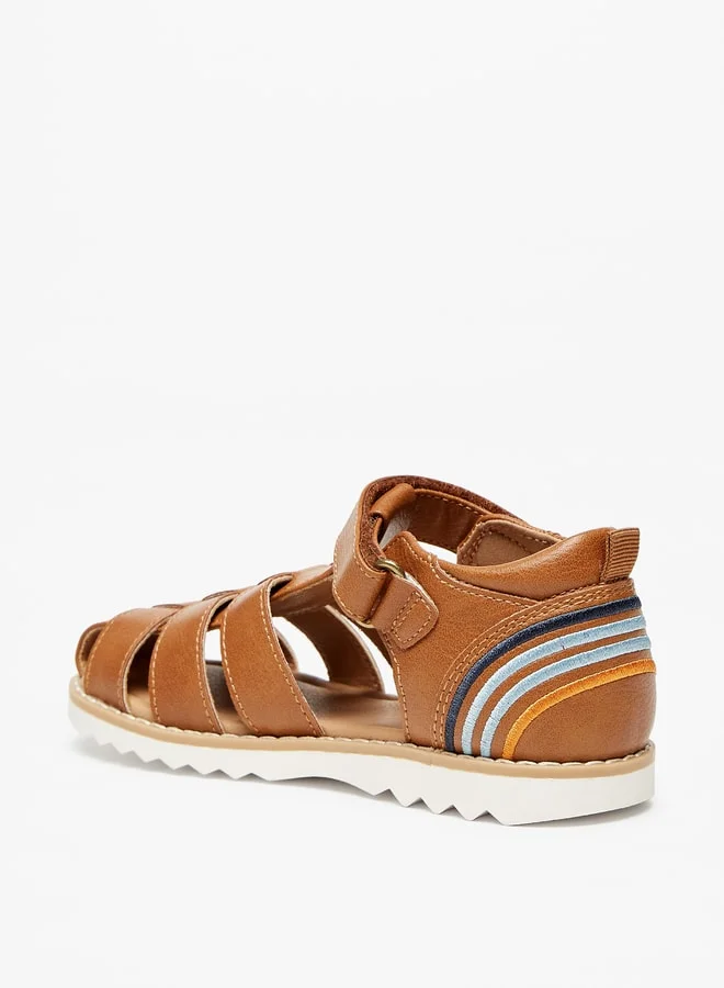 جونيورز Boys Solid Sandals With Hook And Loop Closure