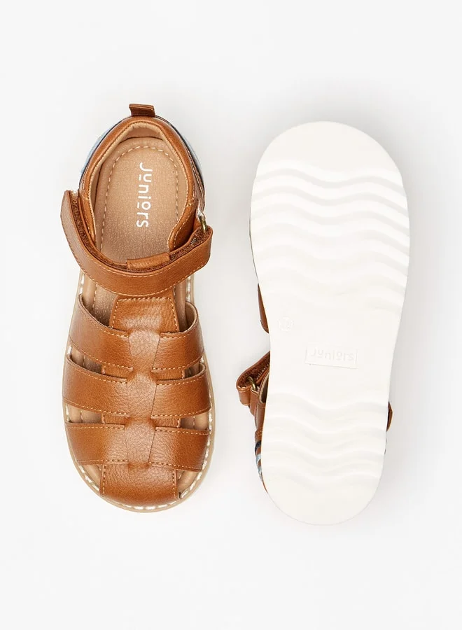 جونيورز Boys Solid Sandals With Hook And Loop Closure