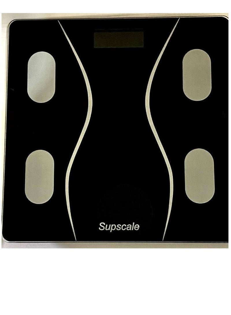ميزان رقمي لقياس دهون الجسم يعمل بالبلوتوث - ميزان ذكي لقياس كتلة الجسم، ميزان رقمي لاسلكي باضاءة LED للحمام، - Image 1