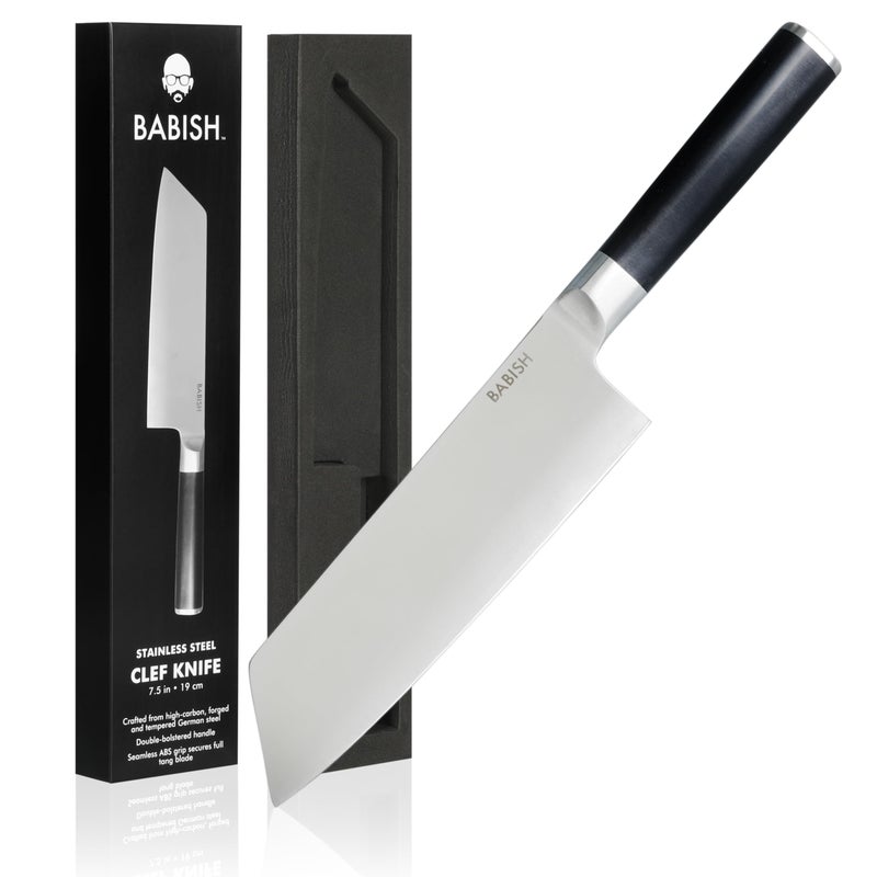 Babish High-Carbon 1.4116 German Steel Cutlery, 7.5" Clef (Cleaver + Chef) Kitchen Knife, Good Housekeeping Standout Knife of 2022 - Image 1