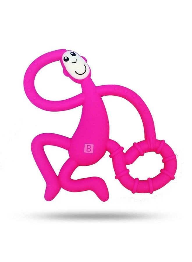 BEMBIKA Baby Teether Toys Monkey Shape Baby Teether Silicone Baby Teether Keys Baby Teether Toothbrush (Pink Color).  - Image 1
