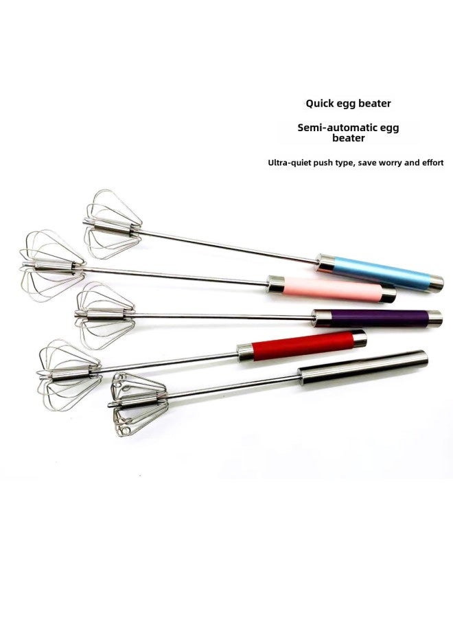 Semi-automatic Eggbeater Manual Eggbeater Press Type Rotary Cream Dispenser Flour Blender-Color:12-inch Original Color Upgraded Rotating Eggbeater  - Image 4