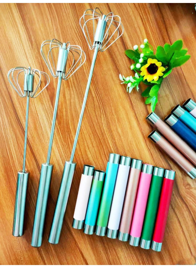 Semi-automatic Eggbeater Manual Eggbeater Press Type Rotary Cream Dispenser Flour Blender-Color:12-inch Original Color Upgraded Rotating Eggbeater  - Image 3